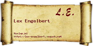 Lex Engelbert névjegykártya